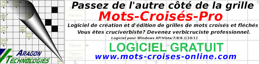 Mots Croisés Pro logiciel générateur de grilles de mots croisés et fléchés