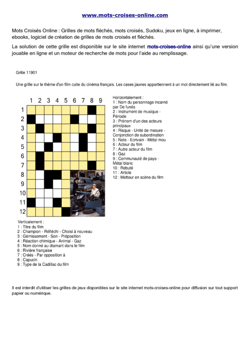 Grille de mots croisés imprimable gratuite 11901