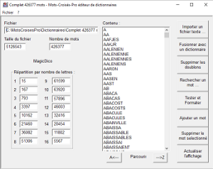 Editeur de dictionnaires